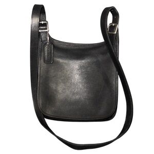 Coach Black Leather Crossbody Bag Slim Hippie Flap style 9135